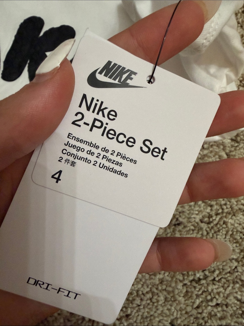 Nike White Tee with Black Logo and Black Skort with Gold Swoosh - Picture 5 of 8